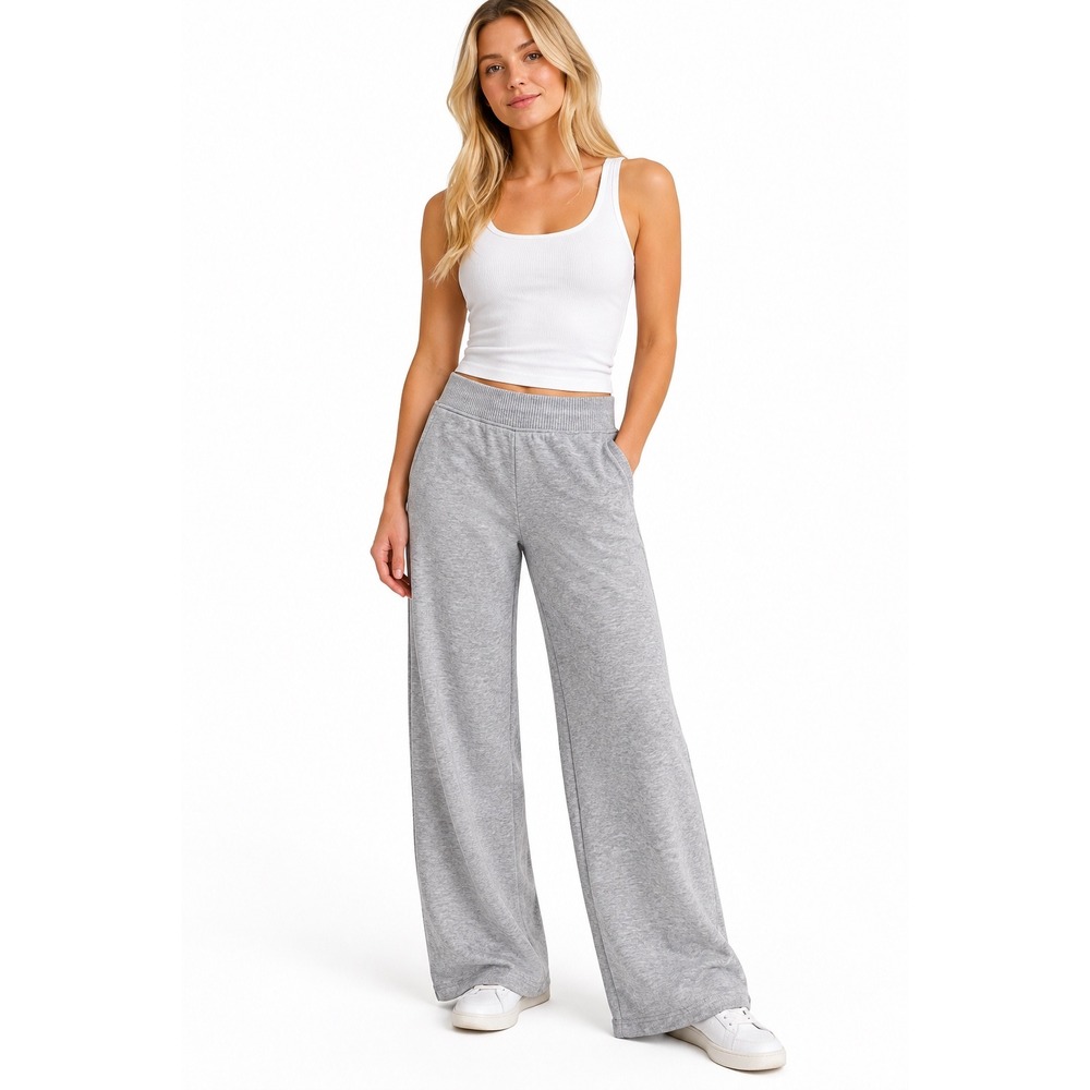 Aerie Heather Gray Wide Leg Sweatpants Lounge Pants Size Small
